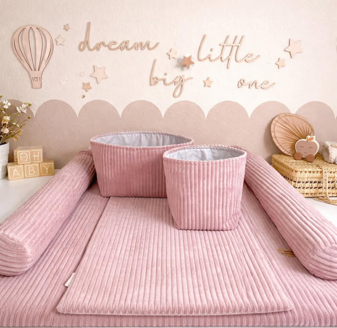 Wickelauflagen Set 5tlg. Breitcord altrosa - Komfort und Stil für dein Baby