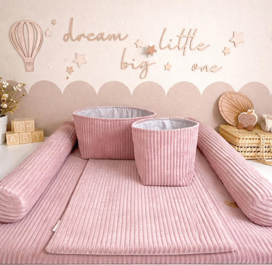 Wickelauflagen Set 5tlg. Breitcord altrosa - Komfort und Stil für dein Baby