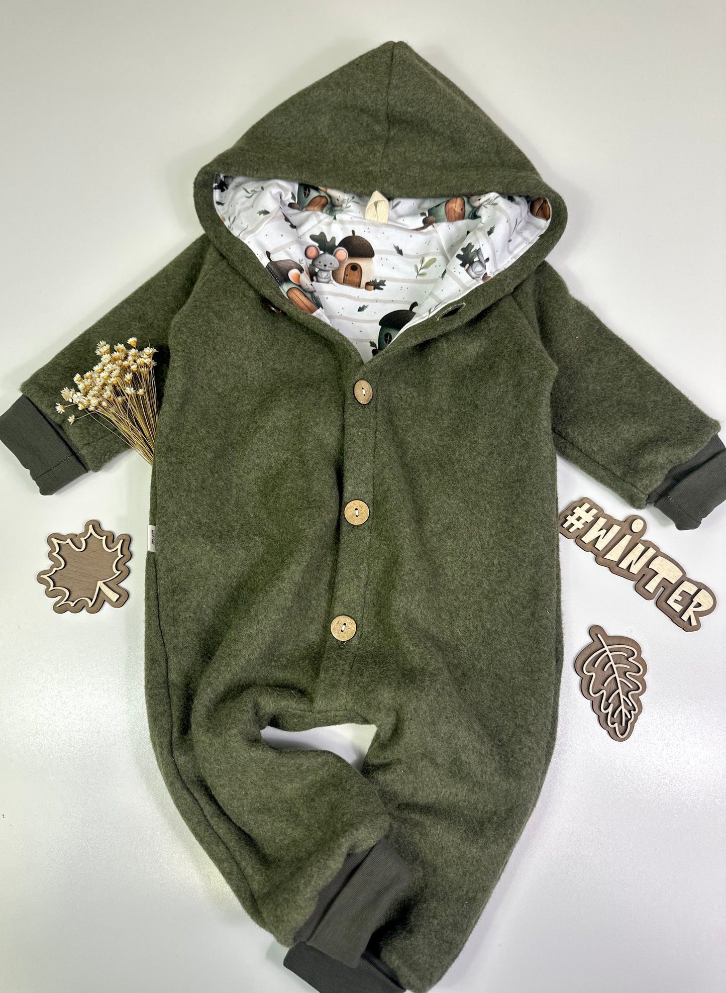 Walkoverall kleine Maus, Olivgrün