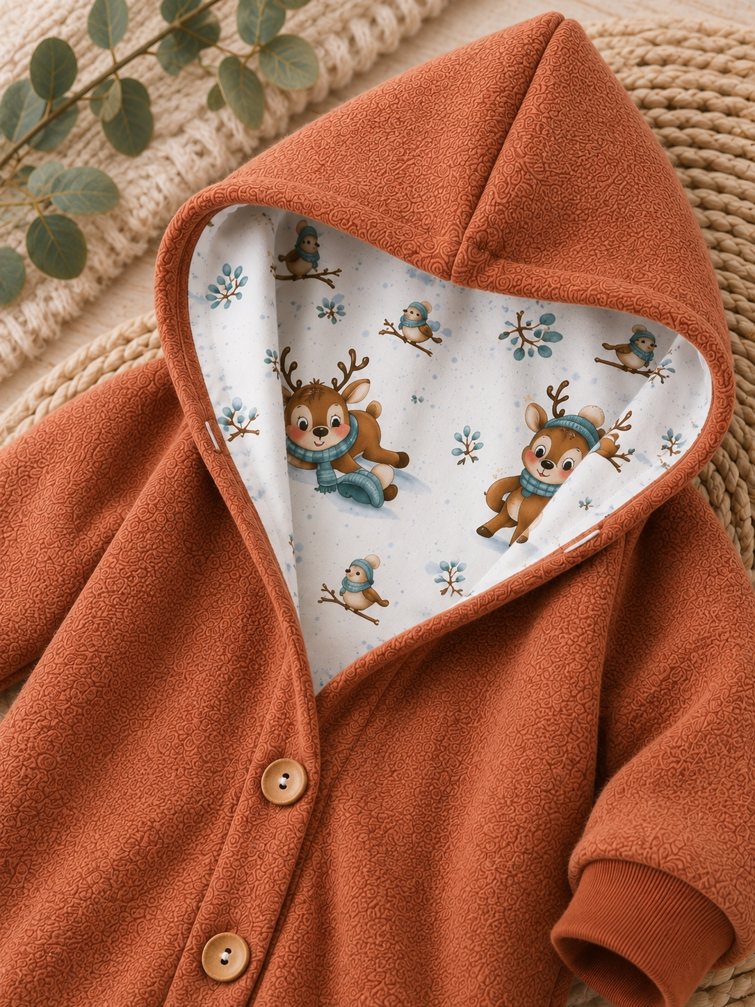Warmer AnTalin Winteroverall für Kinder, kuschelige, dicke Winterkleidung mit Kapuze und Reißverschluss