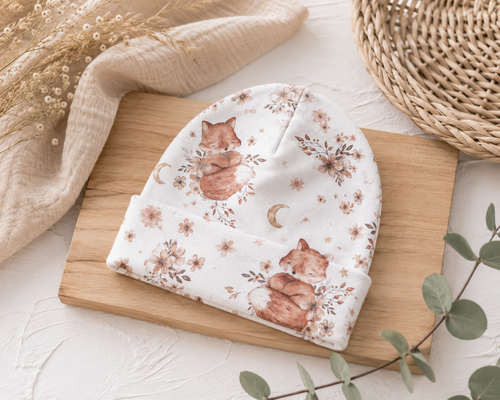 Baby Beanie Boho Fox - Süß Babymütze mit niedlichem Fuchsmotiv