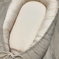 Nestchen Velvet Baumwollstoff beige mit Kordelabdeckung