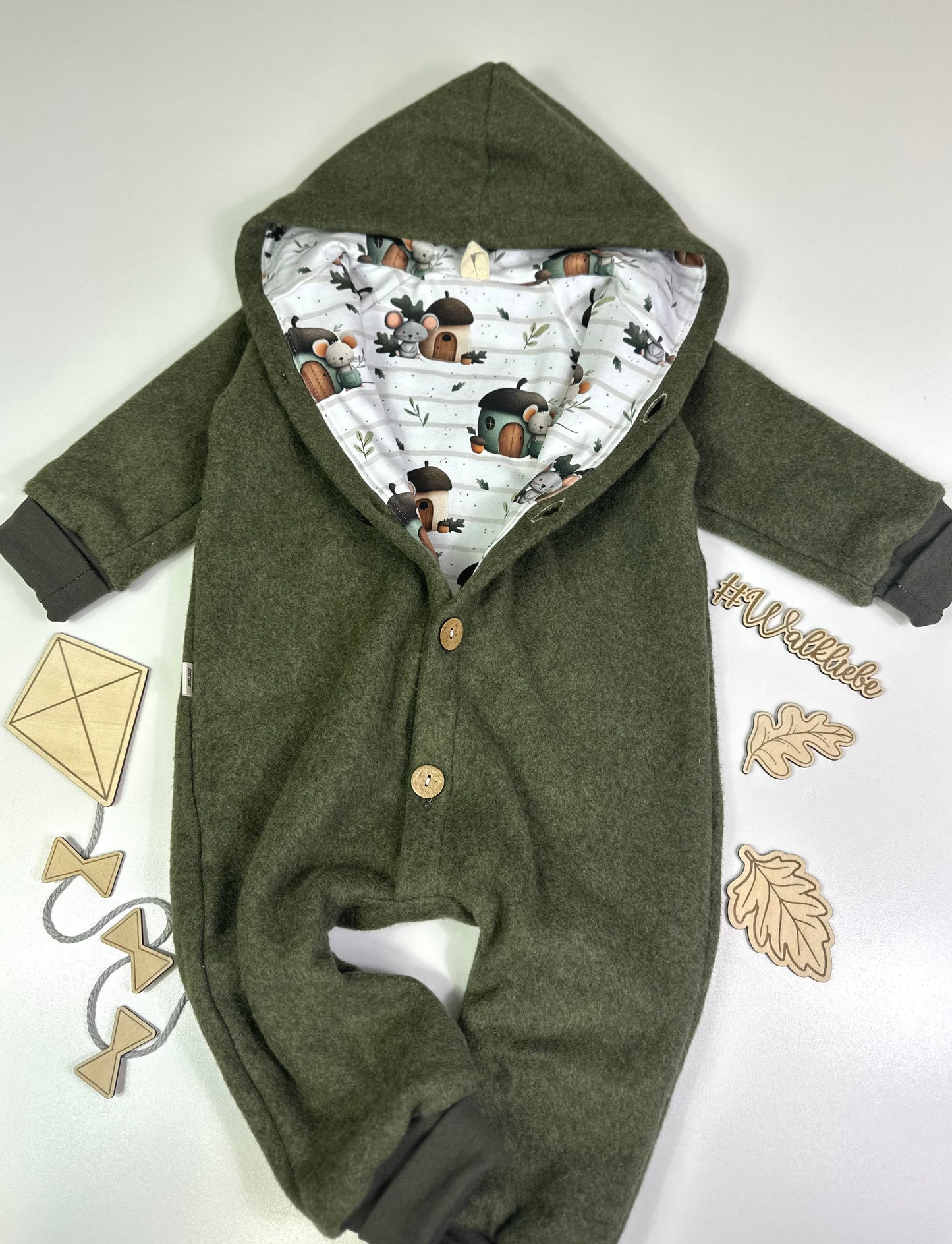 Walkoverall kleine Maus, Olivgrün