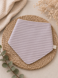 Halstuch aus Jersey mit Streifen beige - Handgefertigtes Dreieckstuch für Babys & Kleinkinder