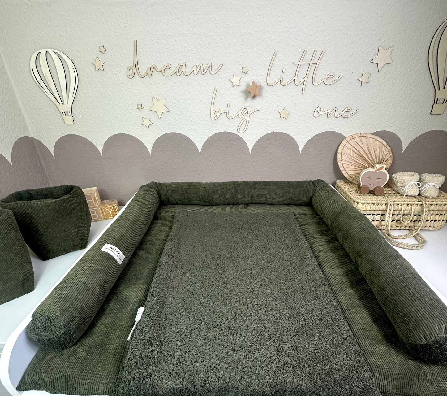 Wickelauflagen Set 6tlg. Cord Frottee Khaki