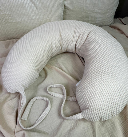 Stillkissen, Seitenschläferkissen, waffelpique beige