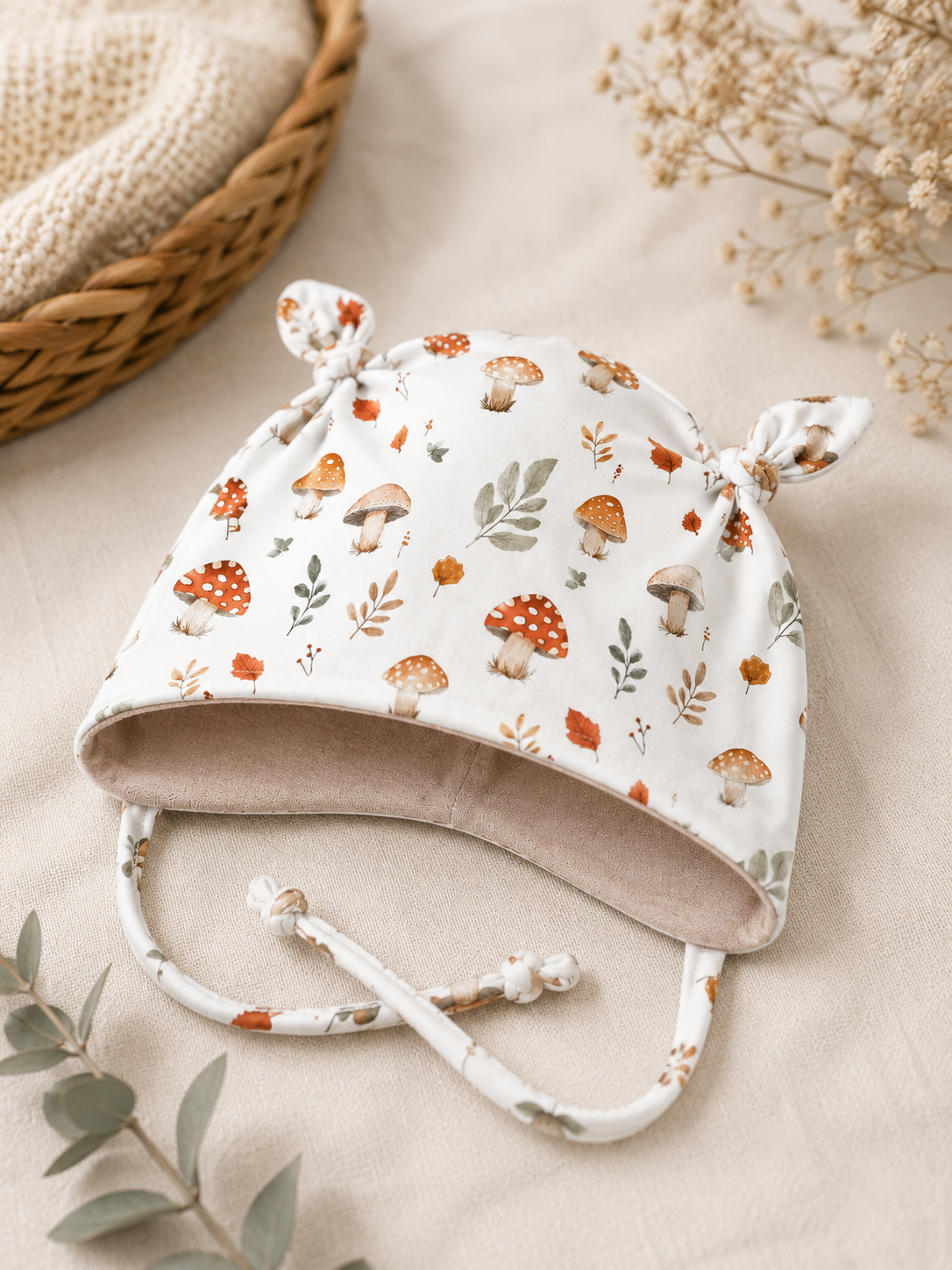 Ohrenmütze mit kuscheligem Fleece - handgemacht & gemütlich Wald