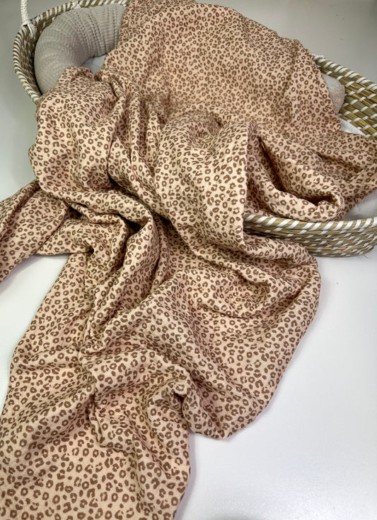 Musselin Decke, Stilltuch Leo beige