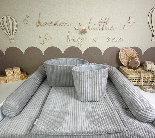 Wickelauflagen Set 5tlg. Breitcord grau