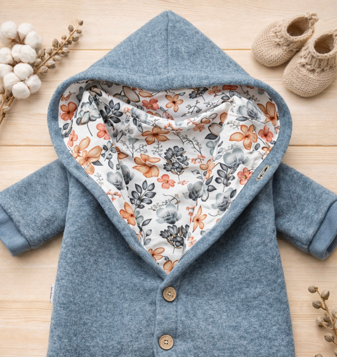 Walkoverall Little Flowers, petrol