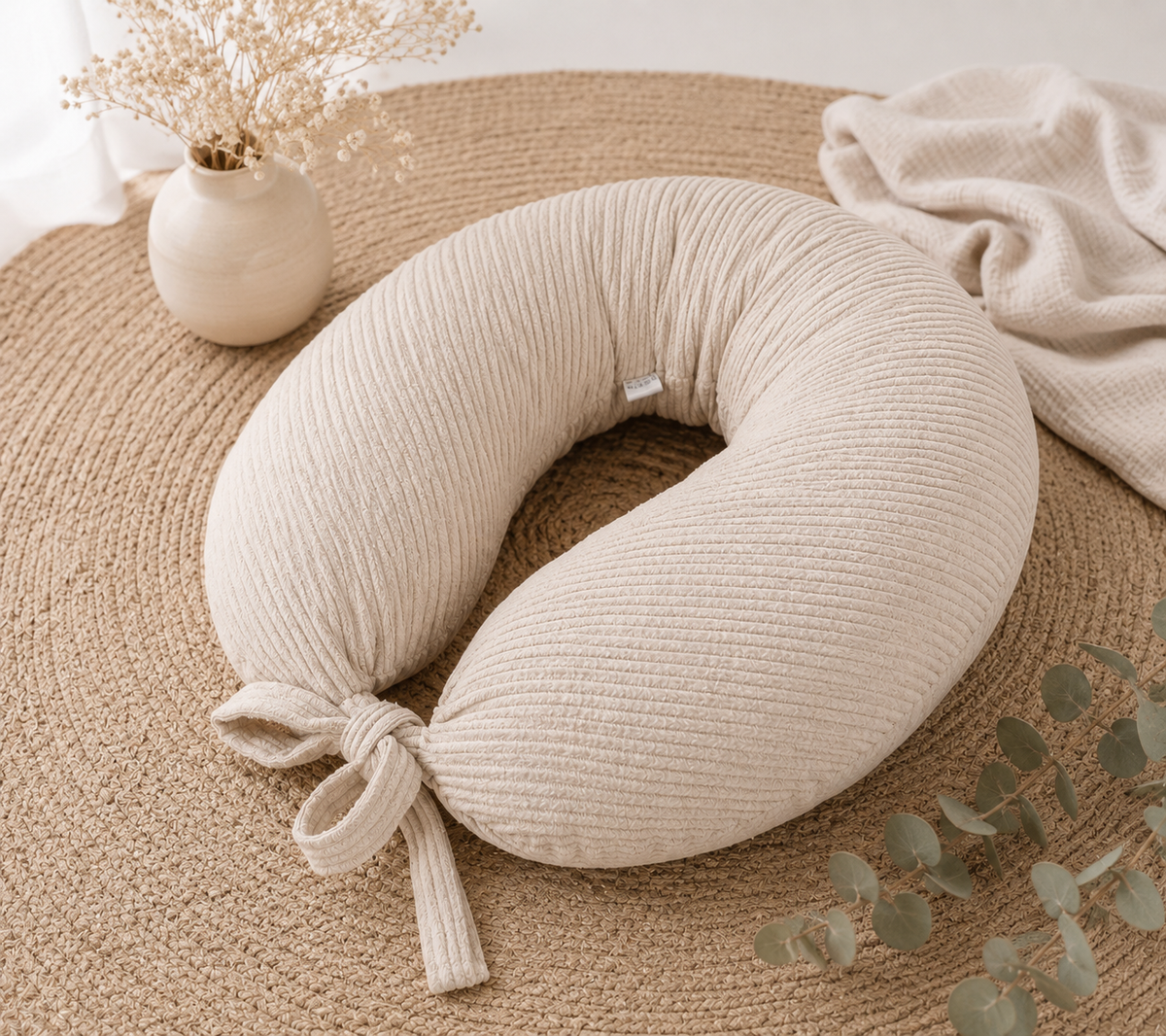 Stillkissen, Seitenschläferkissen, Cord beige - AnTalin