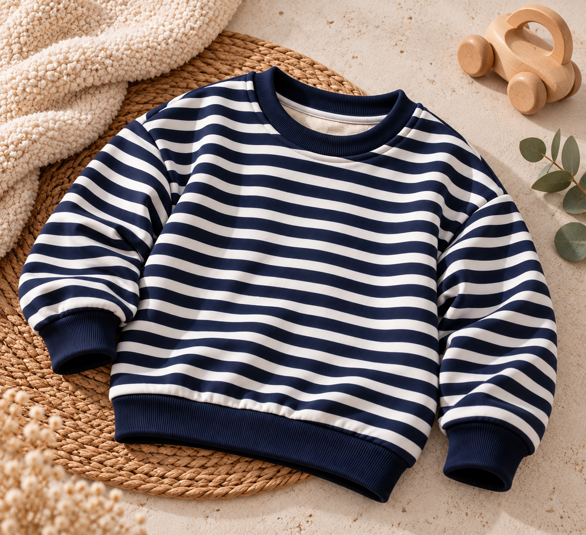 Kinder Pullover Marine blau gestreift - Kuschelige Sweatshirt für Babys & Kleinkinder