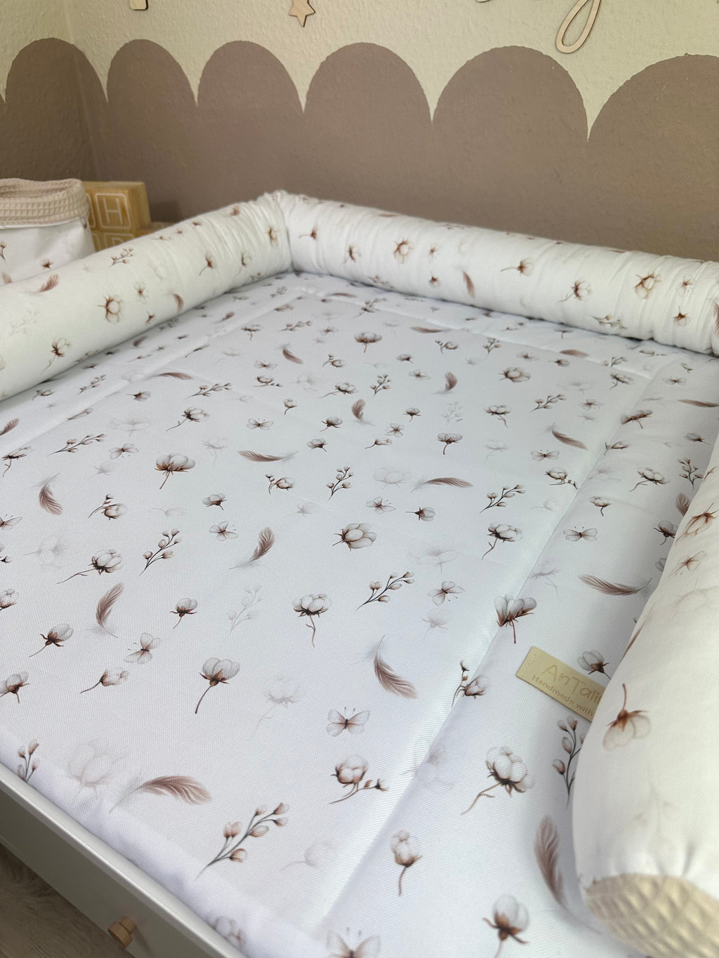 Wickelauflage wasserabweisend Cotton Flowers - AnTalin