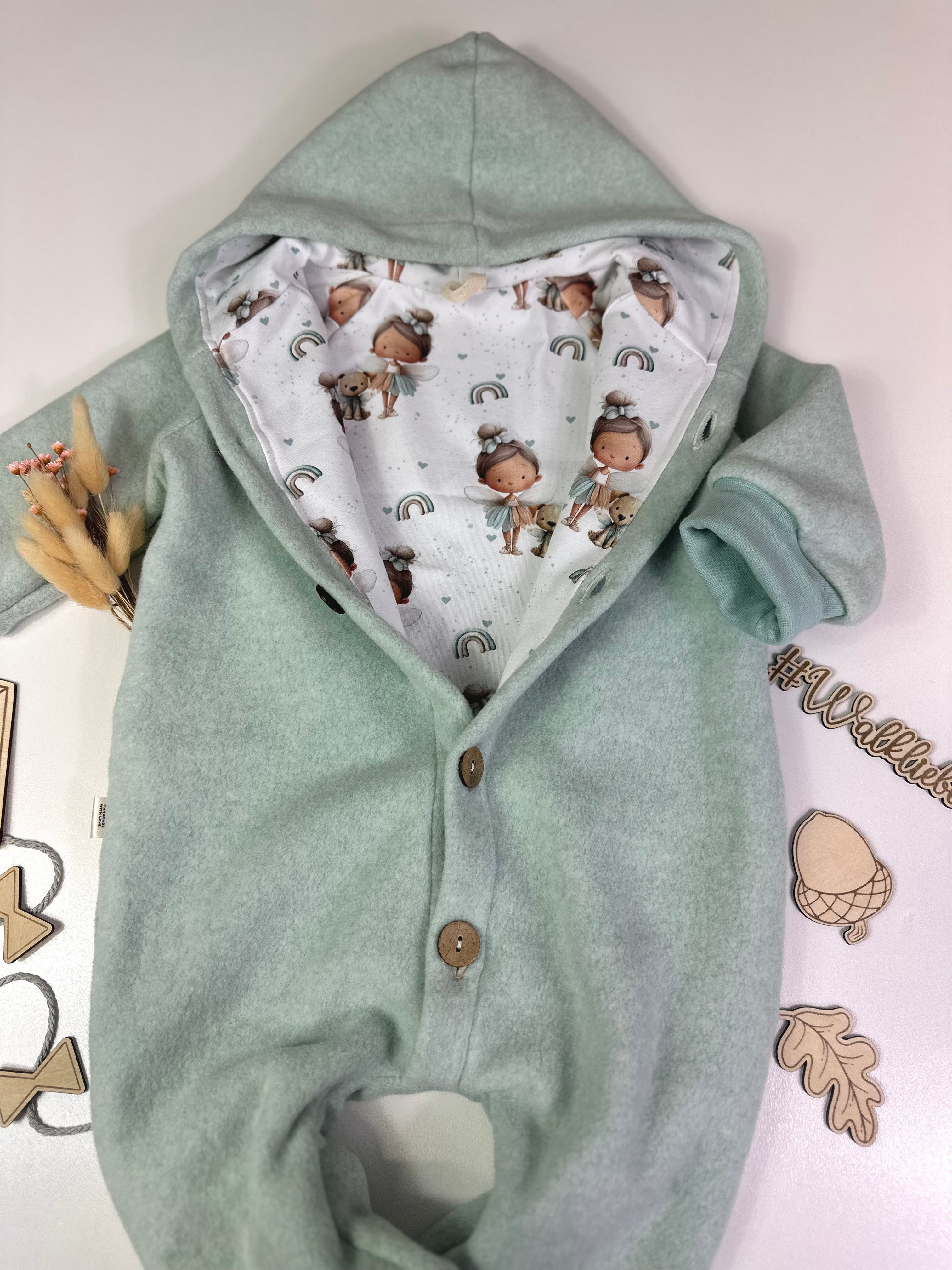 Flecce Overall kleine Elfe, hell mint - AnTalin