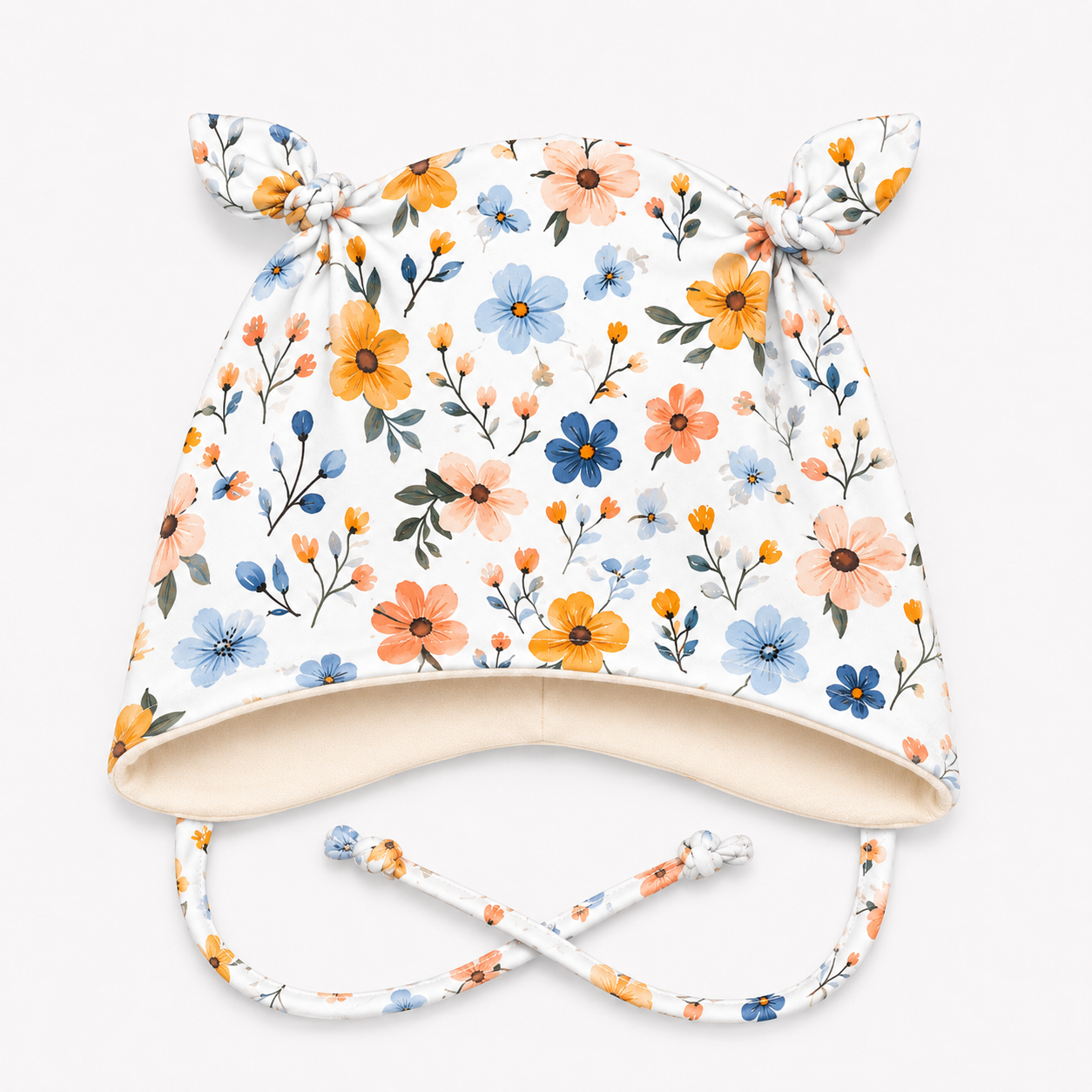 Ohrenmütze mit kuscheligem Fleece - handgemacht & gemütlich Wildblumen