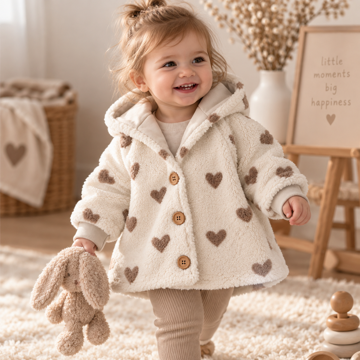 Teddyjacke mit Herzendesign- kuschelig weich & warm (Kopie)