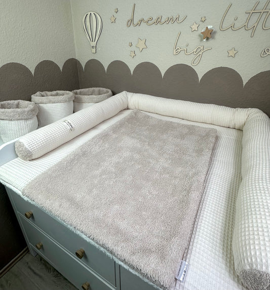 Wickelauflagen Set 6tlg. Waffel Creme Frottee beige