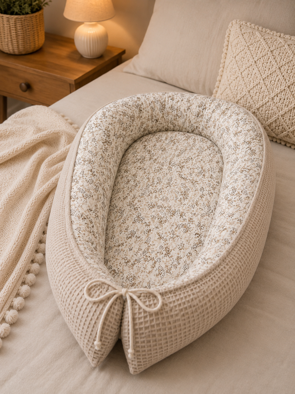 Nestchen aus Gräsern von AnTalin, weiche und natürliche Unterlage für Babys, mit filigranen Gräsern im rustikalen Design
