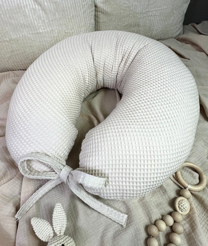 Stillkissen, Seitenschläferkissen, waffelpique beige