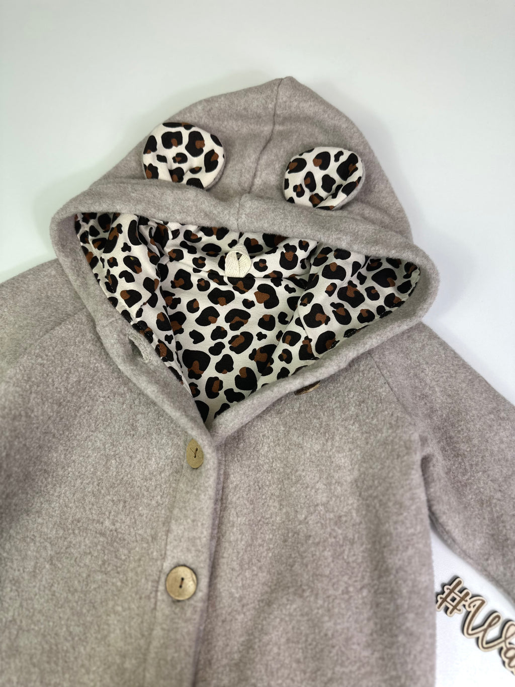 Walkoverall Leo Bären Ohren, beige - AnTalin