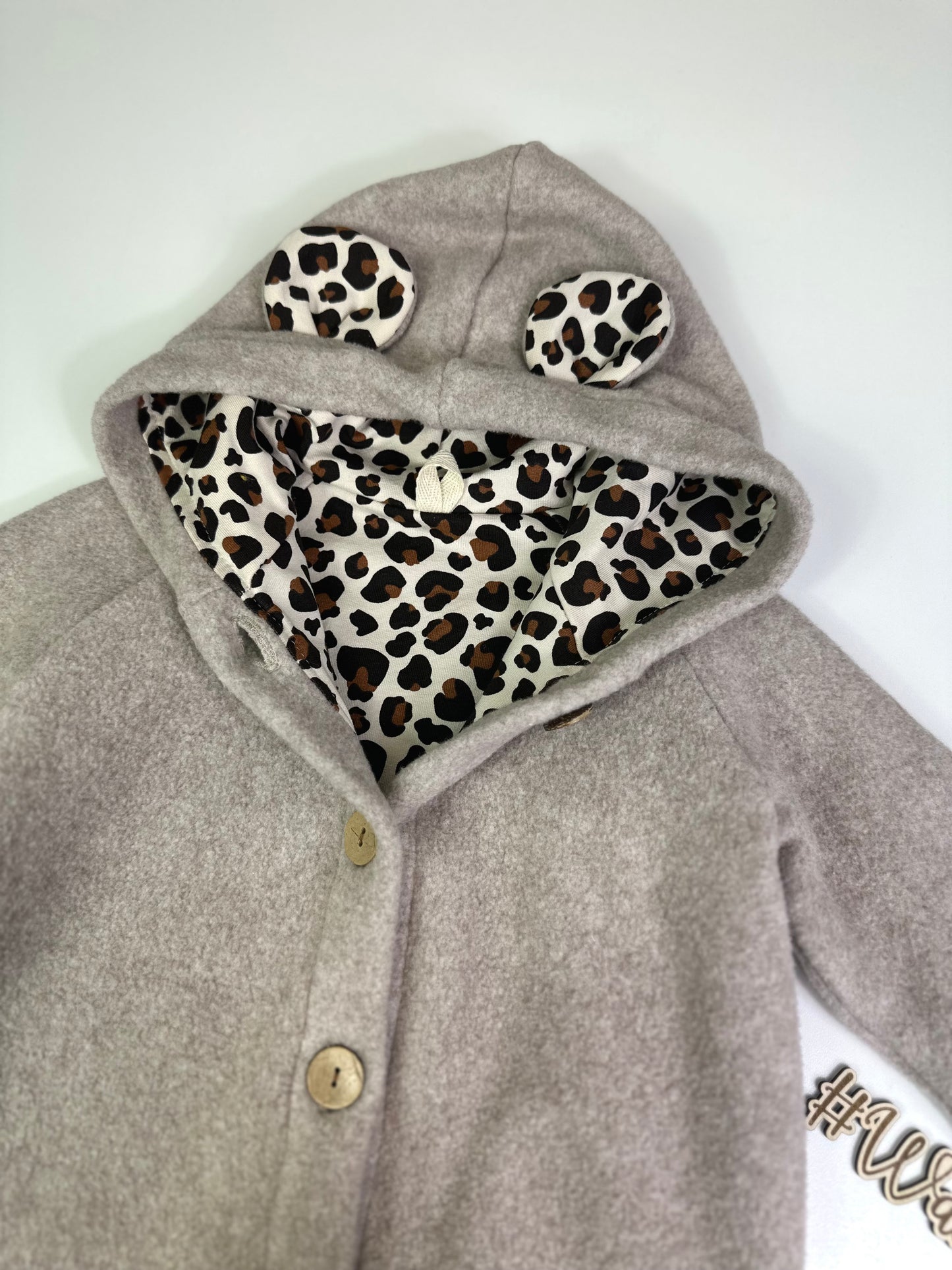 Walkoverall Leo Bären Ohren, beige