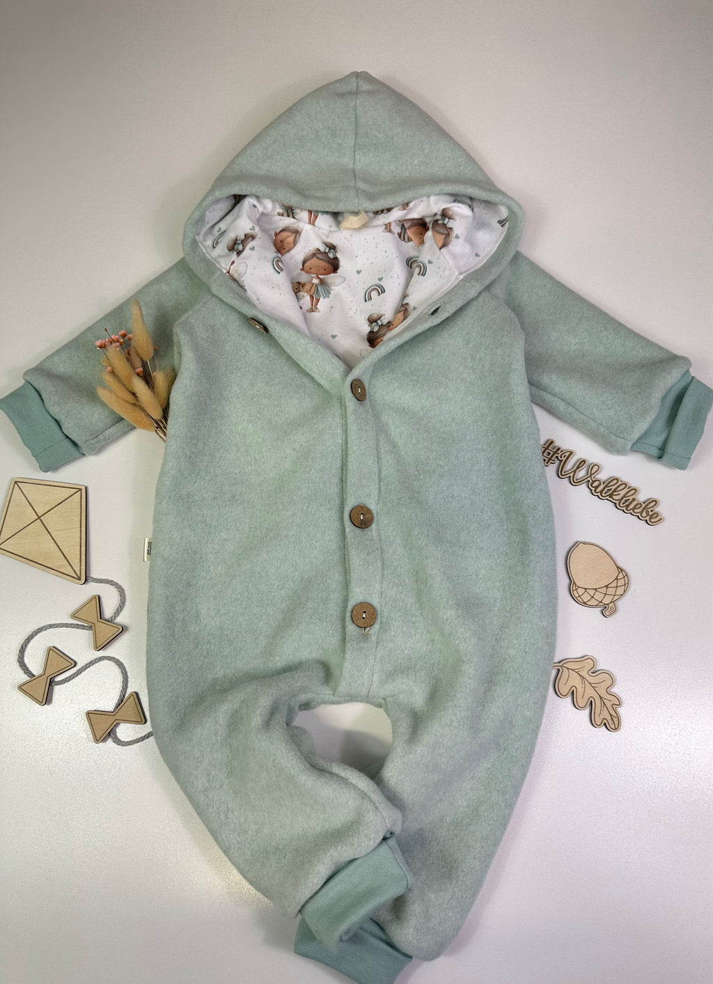 Flecce Overall kleine Elfe, hell mint - AnTalin