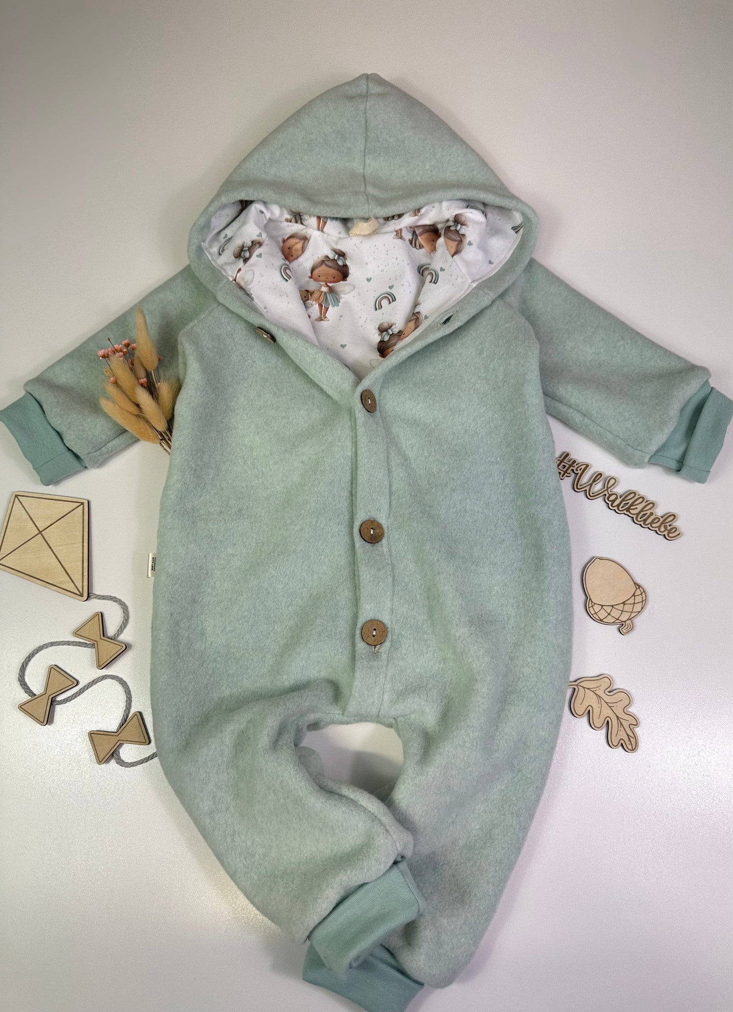 Flecce Overall kleine Elfe, hell mint