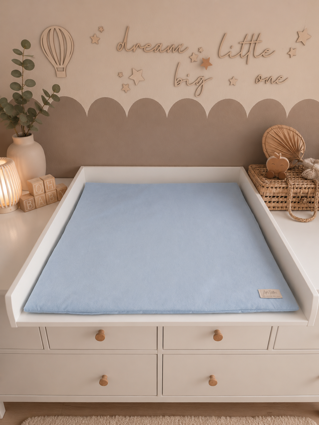 Wasserabweisende Wickelunterlage Babyblau