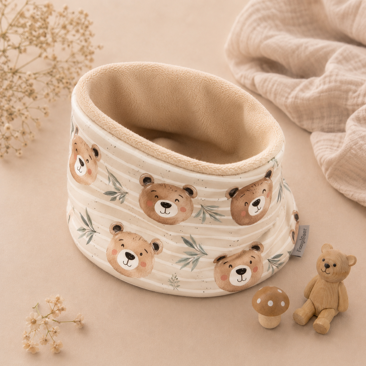 Loop Schal Cozy Bear mit kuscheligen Fleece - Stilvoller Begleiter für kalte Tage