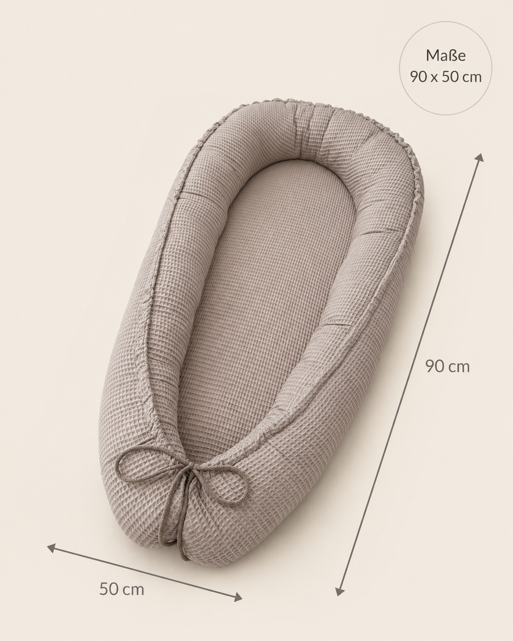 Weiches Nestchen Waffelpique Uni von AnTalin, atmungsaktives Nestchen für Babys mit angenehmer Textur und schlichtem Design.