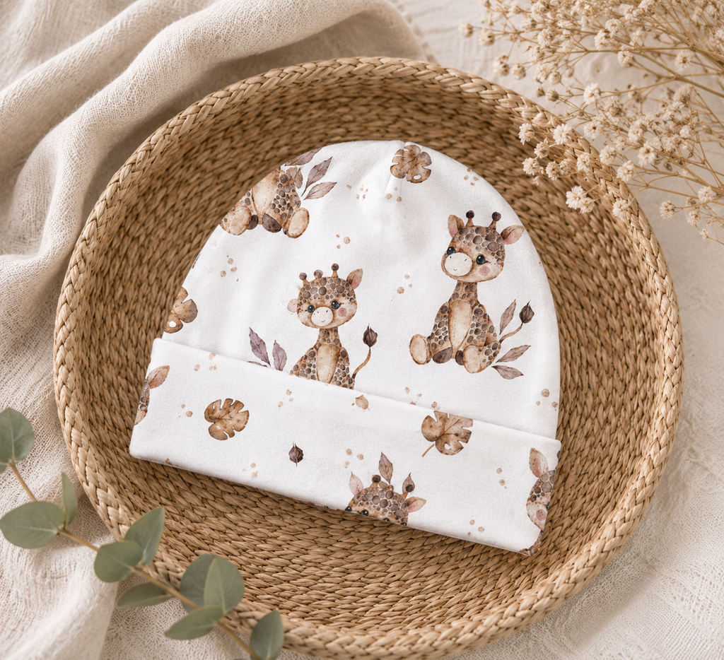 Baby Beanie Little Giraffe - Süß Babymütze mit niedlichem Giraffenmotiv