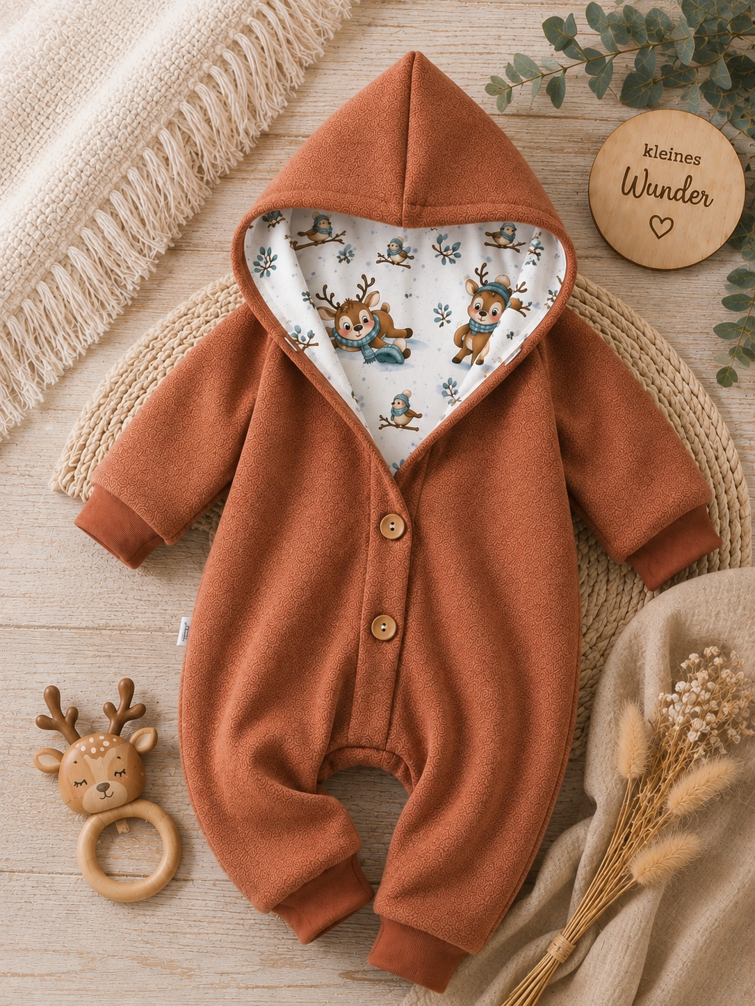AnTalin Winteroverall für Kinder, kuschelig warm und bequem, mit dicker Fütterung für kalte Wintertage