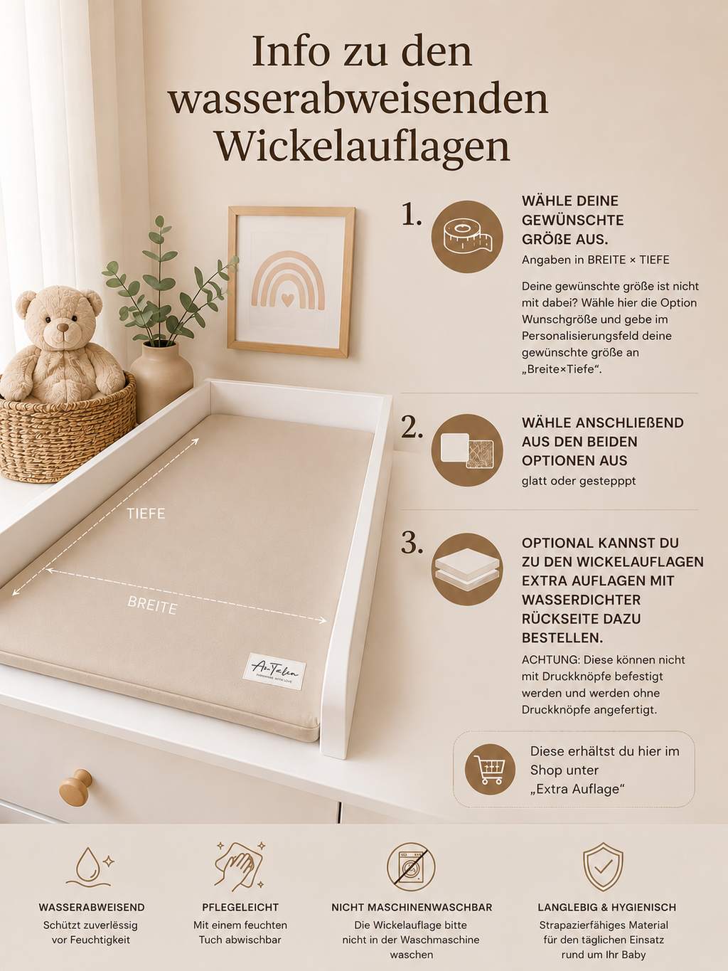 Wasserabweisende Wickelunterlage Babyblau