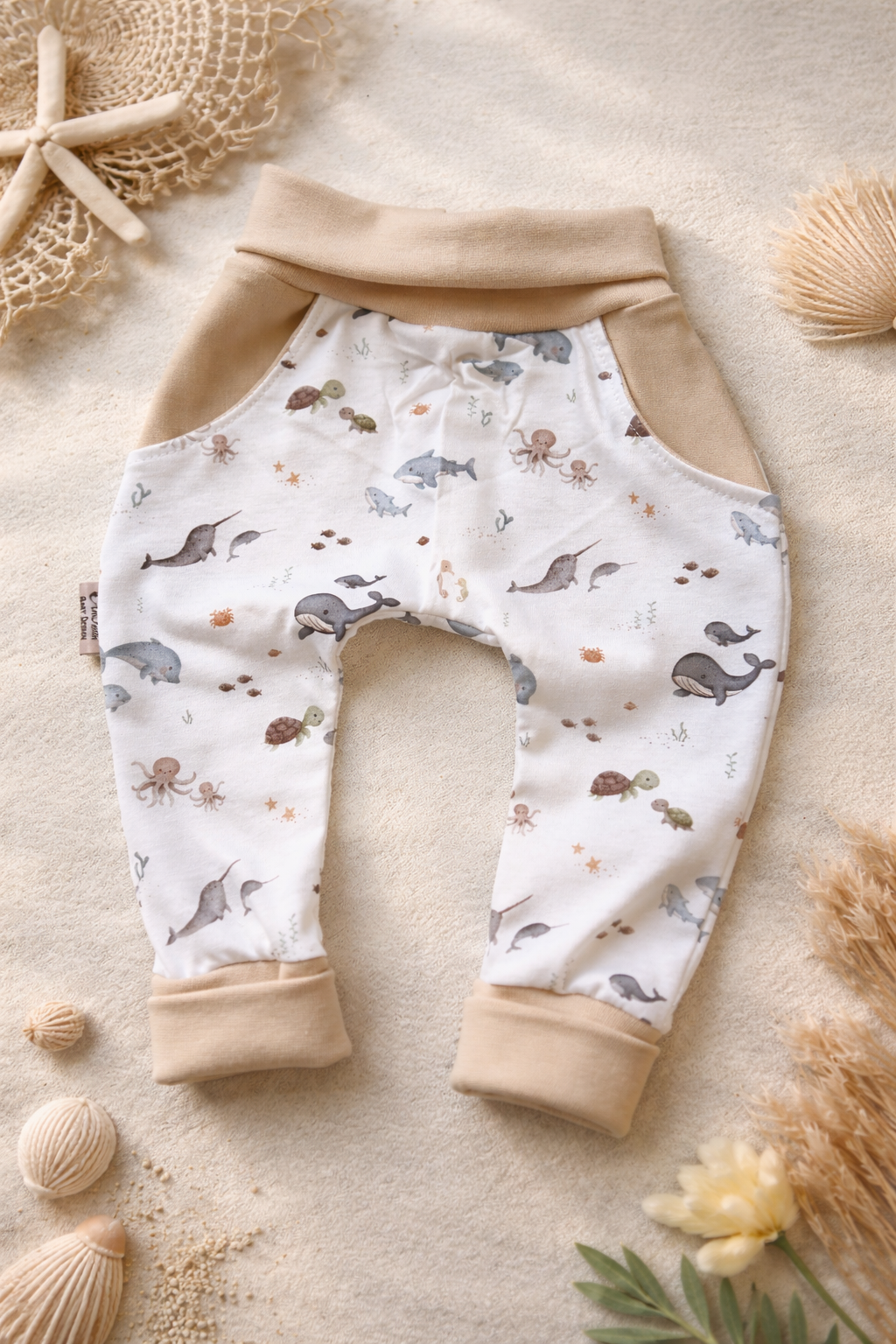 AnTalin Pumphose unter dem Meer, weiche Baumwollhose mit Meeresmuster, bequem und ideal für Kinder.