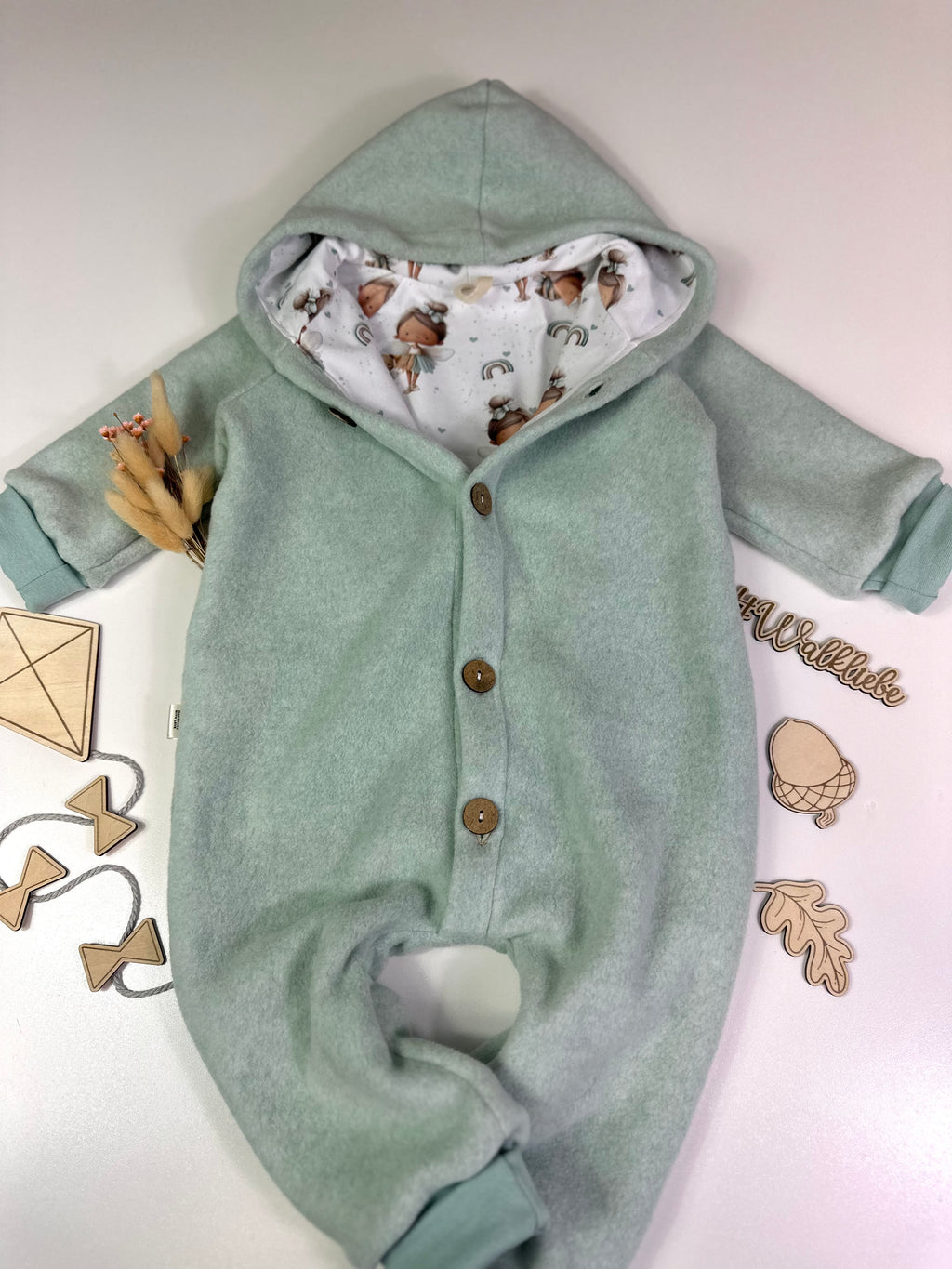 Flecce Overall kleine Elfe, hell mint - AnTalin