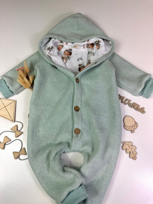 Flecce Overall kleine Elfe, hell mint - AnTalin