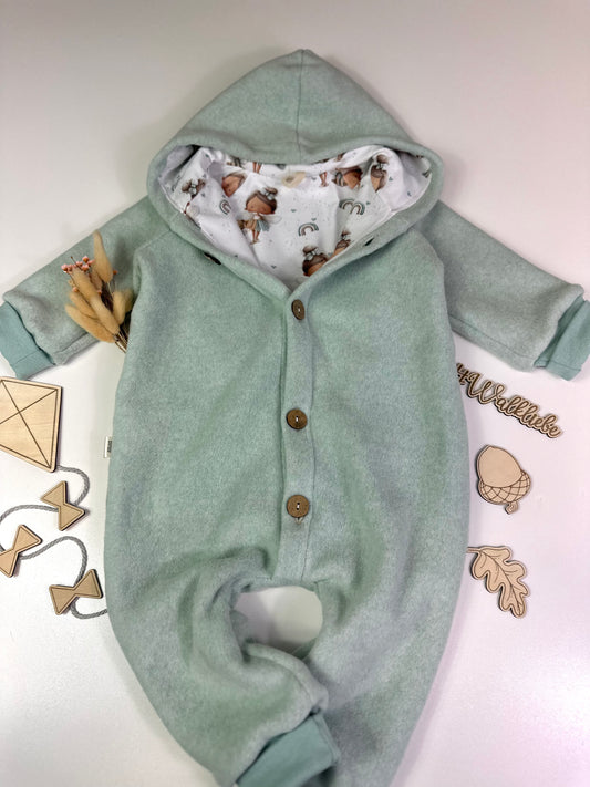 Flecce Overall kleine Elfe, hell mint