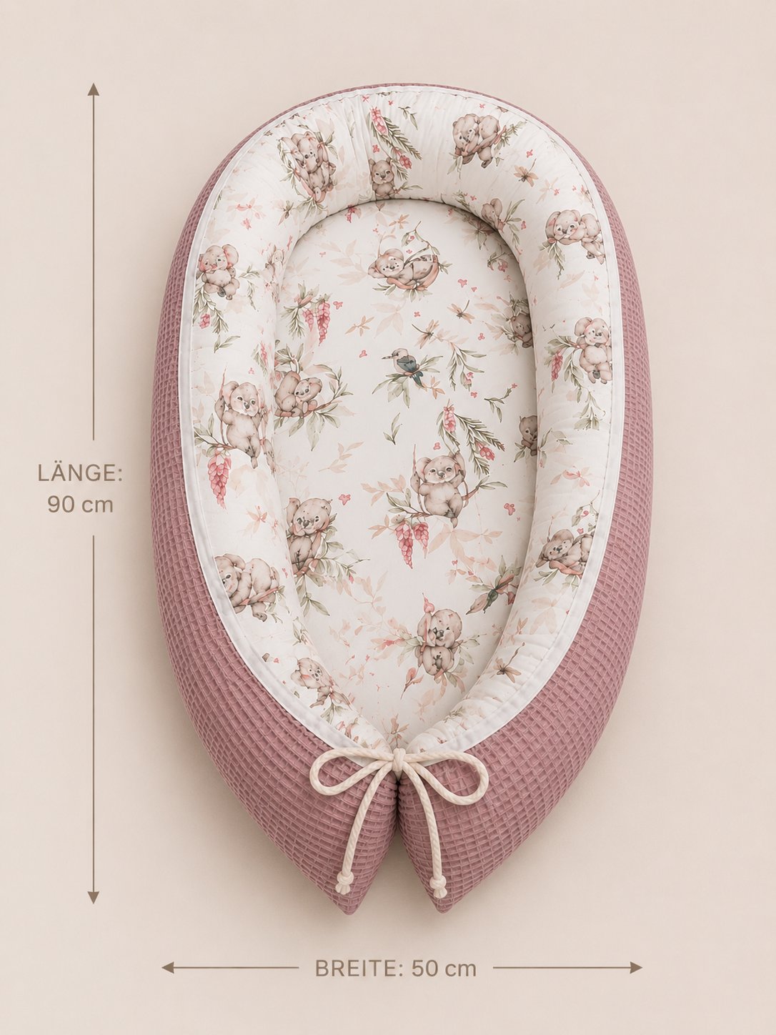 Nestchen Koala von AnTalin, weiches und gepolstertes Nestchen mit Koala-Motiv für Babyschutz und Komfort.