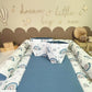 Wickelauflagen Set 5tlg. Regenbogen blau/waffelpique jeansblau