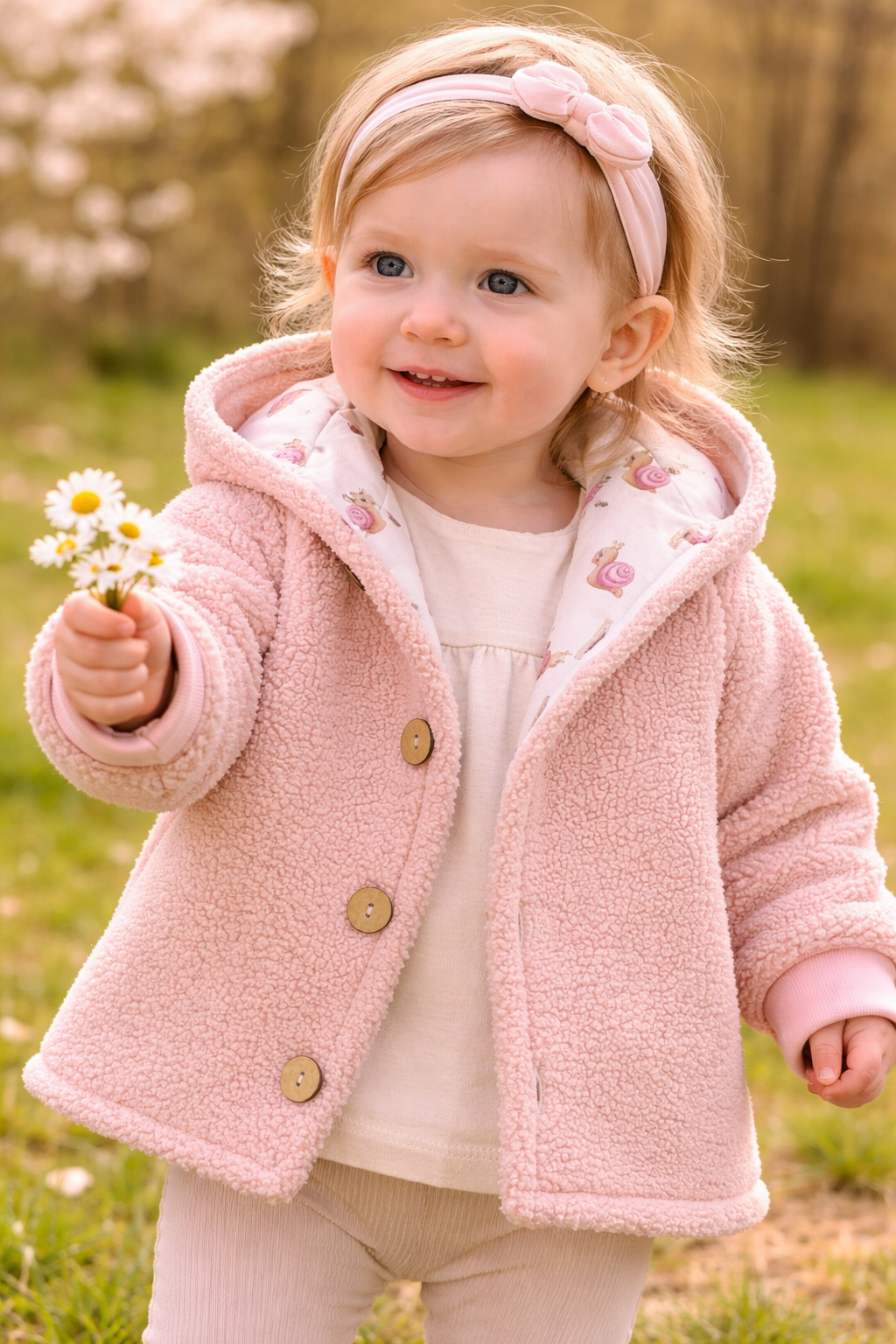 Boucle Jacke mit Kaputze, Sweet Snails - AnTalin