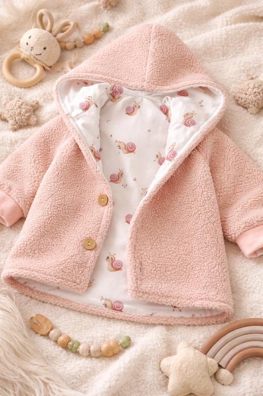 Boucle Jacke mit Kaputze, Sweet Snails