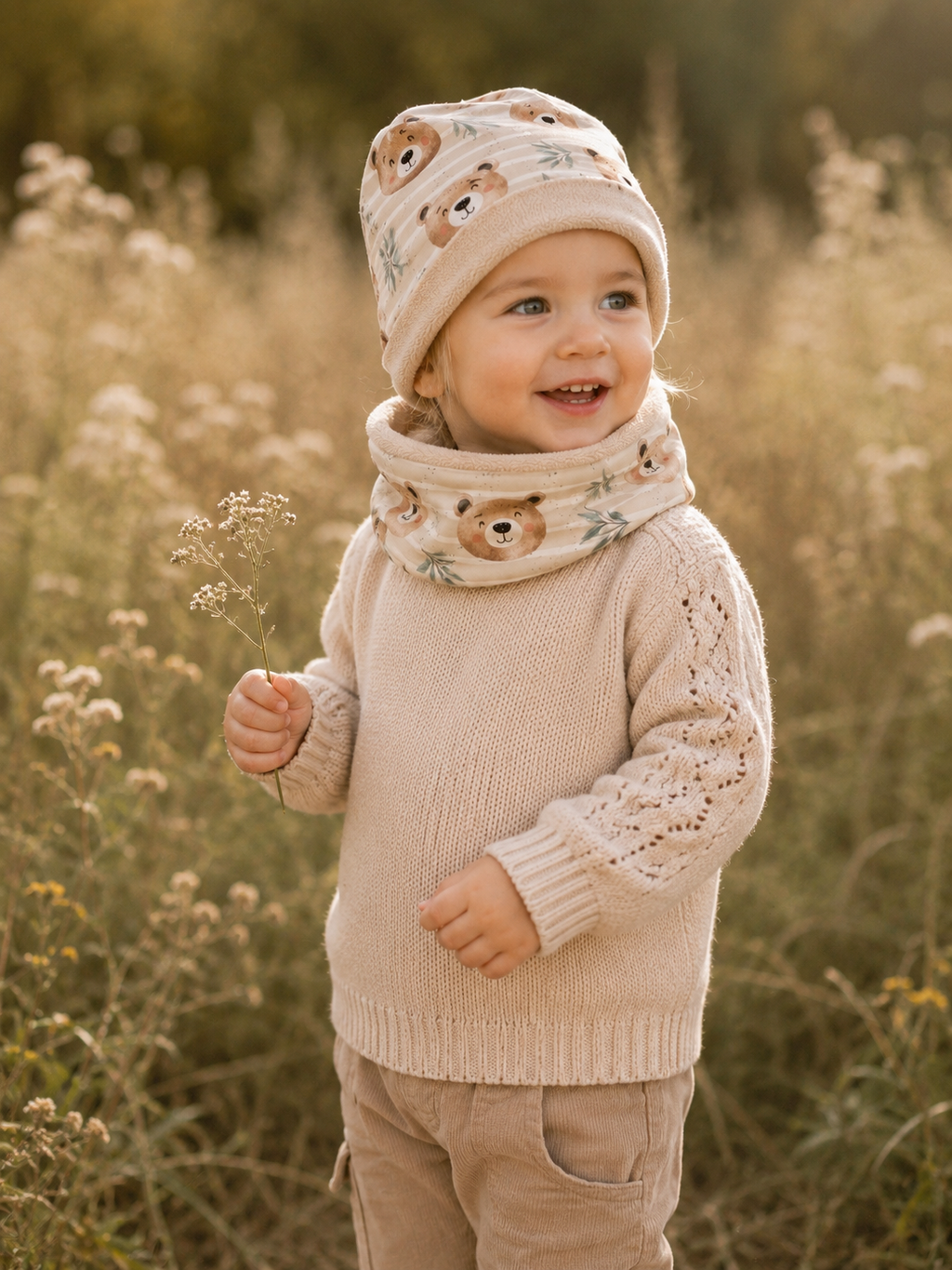 Loop Schal Cozy Bear mit kuscheligen Fleece - Stilvoller Begleiter für kalte Tage