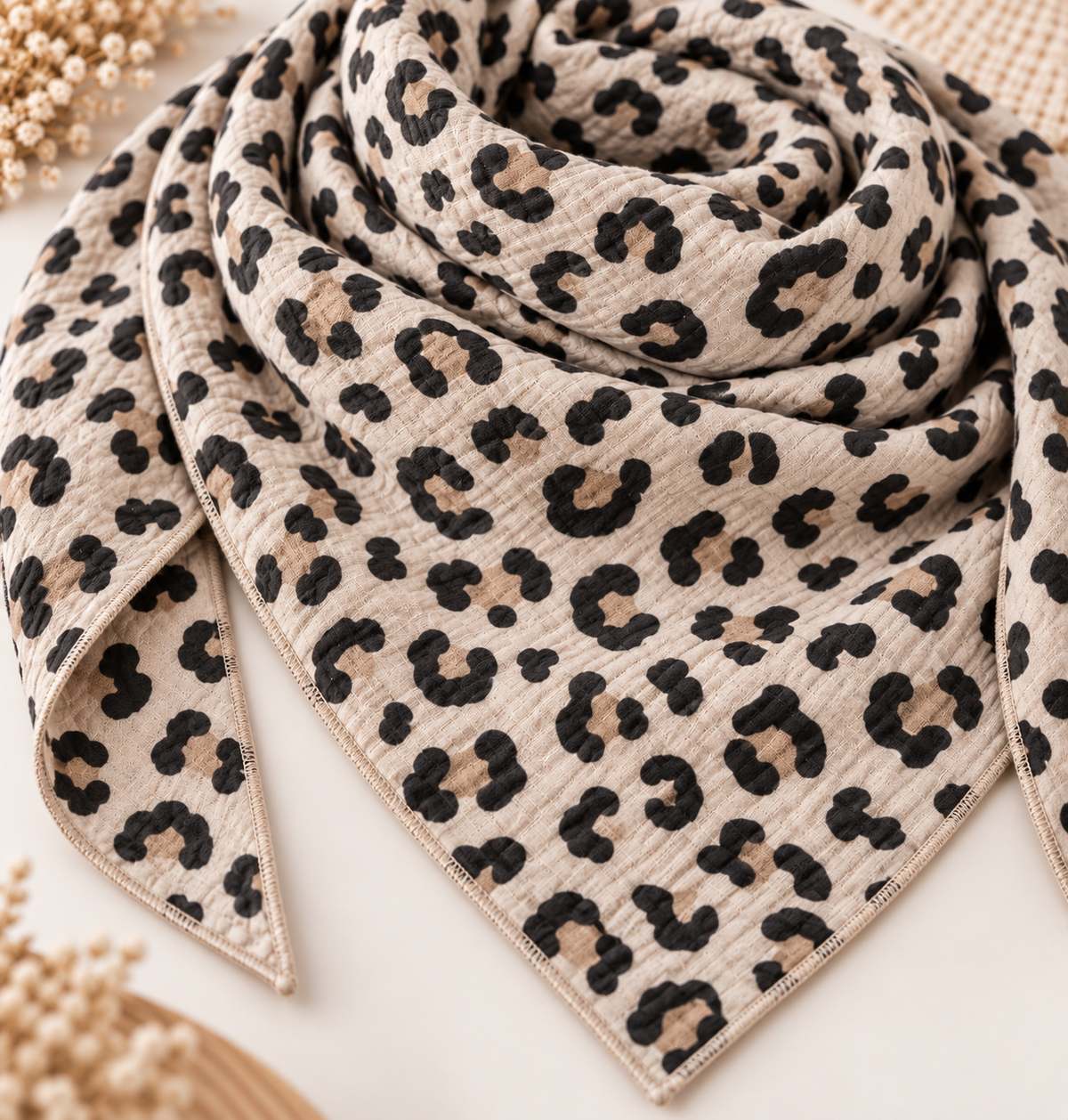 Musselin Tuch für Erwachsene Leo beige