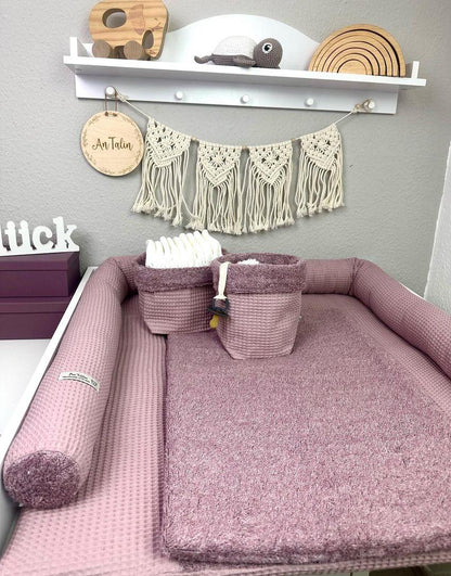 Wickelauflage Waffelpique altrosa