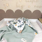 Babydecke kleiner Dino waffelpique mintgrün