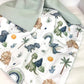 Babydecke kleiner Dino waffelpique mintgrün