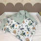 Babydecke kleiner Dino waffelpique mintgrün