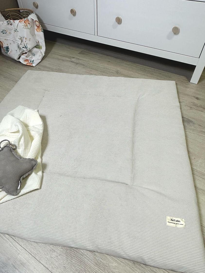 Krabbeldecke Cord beige